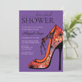 ゴシック体ハイヒールシューハロウィーンブライダルシャワー 招待状 (スタンド正面)