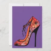 ゴシック体ハイヒールシューハロウィーンブライダルシャワー 招待状 (裏面)