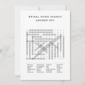 ゴシック体ハロウィーンブライダルシャワー単語検索カード 招待状 (裏面)