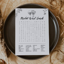ゴシック体ハロウィーンブライダルシャワー単語検索カード 招待状
