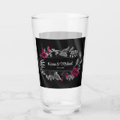 ゴシック体ハロウェディングの骨格手ブルゴーニュID866 タンブラーグラス (裏面)