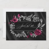 ゴシック体ハロウェディングスケルトンレースブルゴーニュID866 セーブザデート (正面)