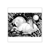 ゴシック体ユニコーン，こうもり翼，ファンタジーゴム印 ラバースタンプ (インプリント)