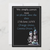 ゴシック体、黒、スケルトンの日付を保存 招待状 (裏面)