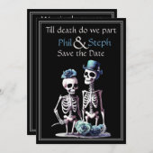 ゴシック体、黒、スケルトンの日付を保存 招待状 (正面/裏面)