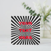 ゴシック光イリュージョンカスタム誕生日ストライプカード 招待状 (スタンド正面)