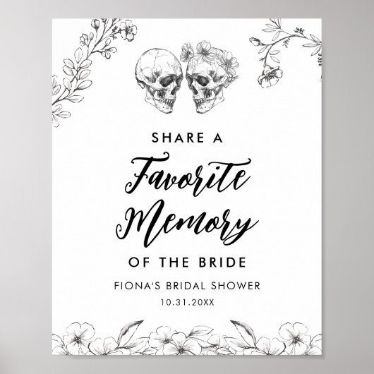 ゴシック共有お気に入りのブライダルシャワー標識 ポスター (正面)