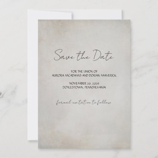 ゴシック写真の日付の保存 招待状 (裏面)