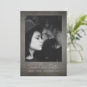 ゴシック写真の結婚式の日付を保存 招待状 (スタンド正面)