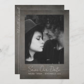 ゴシック写真の結婚式の日付を保存 招待状 (正面/裏面)