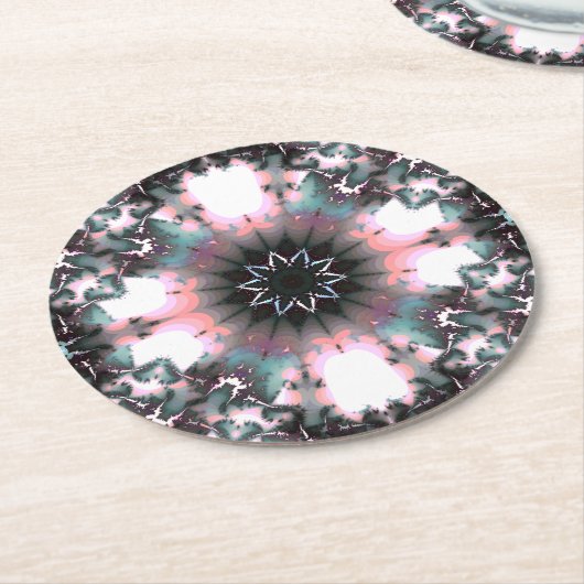 ゴシック凍ってい冬スパイダーウェブ ラウンドペーパーコースター (アングル)