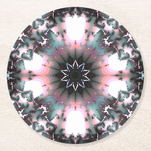 ゴシック凍ってい冬スパイダーウェブ ラウンドペーパーコースター (正面)