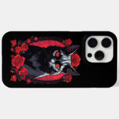 ゴシック動物ポートレート |黒猫 Case-Mate iPhoneケース (裏面 (横))