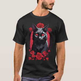 ゴシック動物ポートレート |黒猫 Tシャツ