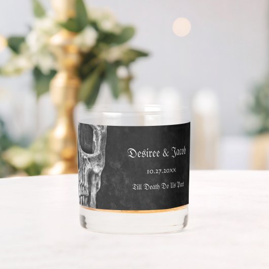 ゴシック半スカルカッコいい白黒グランジ ウイスキーグラス (インサイチュ (ウェディング))