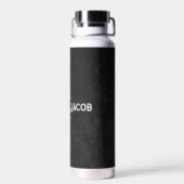 ゴシック半スカルカッコいい白黒グランジ ウォーターボトル (背面)