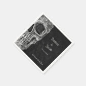 ゴシック半スカルカッコいい白黒グランジ スタンダードカクテルナプキン (角)