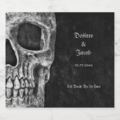 ゴシック半スカルカッコいい白黒グランジ スパークリングワインラベル (シングルラベル)