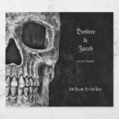 ゴシック半スカルカッコいい白黒グランジ ビールラベル (シングルラベル)