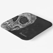 ゴシック半スカルカッコいい白黒グランジ ペーパープレート (傾斜あり)