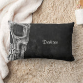 ゴシック半スカルカッコいい白黒グランジ ランバークッション (ブランケット)