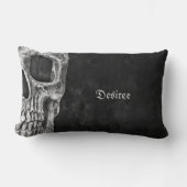 ゴシック半スカルカッコいい白黒グランジ ランバークッション (正面)