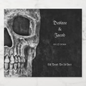 ゴシック半スカルカッコいい白黒グランジ リキュールボトルラベル (シングルラベル)