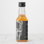 ゴシック半スカルカッコいい白黒グランジ リキュールボトルラベル (正面)