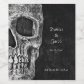 ゴシック半スカルカッコいい白黒グランジ ワインラベル (シングルラベル)