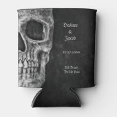 ゴシック半スカルカッコいい白黒グランジ 缶クーラー (正面)