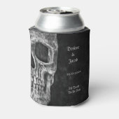 ゴシック半スカルカッコいい白黒グランジ 缶クーラー (缶裏面)