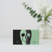 ゴシック半身スカルヘッズグリーンブラックタトゥーショップ 名刺 (スタンド正面)