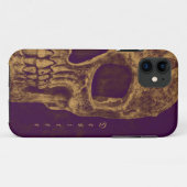 ゴシック半身スカル紫グランジ金ゴールド Case-Mate iPhoneケース (裏面(横))