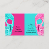 ゴシック半身スカル頭部ティール(緑がかった色)ピンクトゥー店 名刺 (裏面)