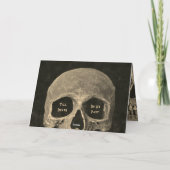 ゴシック半身スカル頭部ヴィンテージセピアハロウェディング 招待状 (裏面)