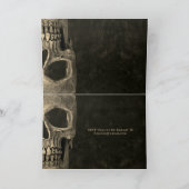 ゴシック半身スカル頭部ヴィンテージセピアハロウェディング 招待状 (内部)