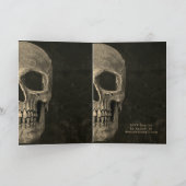 ゴシック半身スカル頭部ヴィンテージセピアハロウェディング 招待状 (内部)