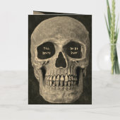 ゴシック半身スカル頭部ヴィンテージセピアハロウェディング 招待状 (裏面)