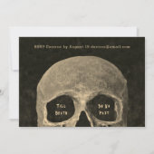 ゴシック半身スカル頭部ヴィンテージセピアハロウェディング 案内状 (裏面)