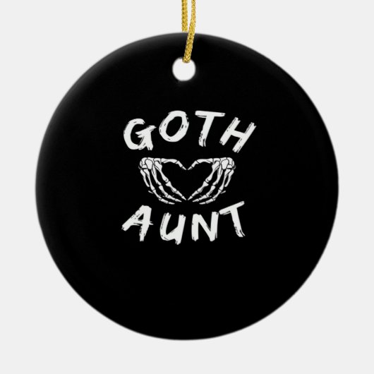 ゴシック叔母おもしろいエモアンティパンクキュートスケルトンハンド セラミックオーナメント (正面)