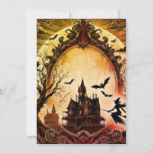 ゴシック古いビクトリアンヴィンテージ怖いハロウィーン 招待状 (裏面)