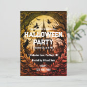 ゴシック古ビクトリアンヴィンテージハローウィンパーティ 招待状 (スタンド正面)