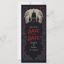 ゴシック城のフローラ結婚式の日付を保存