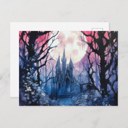 ゴシック城満月の森ハロウィーン シーズンポストカード (正面/裏面)