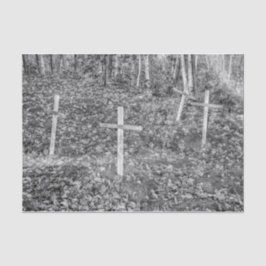 ゴシック墓地クロス白黒ヴィンテージ 薄葉紙