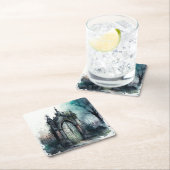 ゴシック墓地ゲートシリーズデザイン11 スクエアペーパーコースター (インサイチュ)