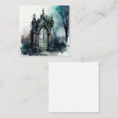 ゴシック墓地ゲートシリーズデザイン11 スクエア名刺 (正面/裏面)
