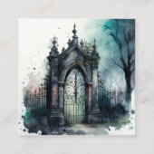 ゴシック墓地ゲートシリーズデザイン11 スクエア名刺 (正面)