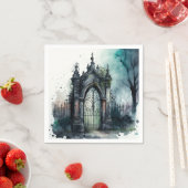 ゴシック墓地ゲートシリーズデザイン11 スタンダードカクテルナプキン (インサイチュ)