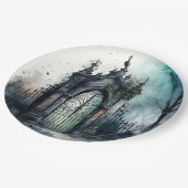 ゴシック墓地ゲートシリーズデザイン11 ペーパープレート (アングル)